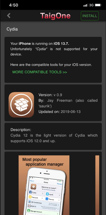 How to Download / Install Cydia via Taigone?