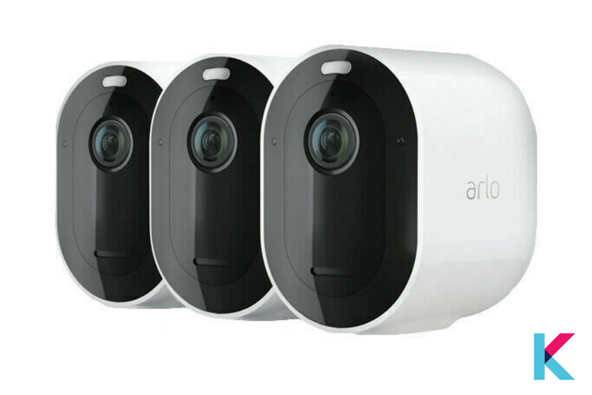 The Arlo Pro 3 is a wireless indoor and outdoor security camera with features like color night vision, faces or license plates in full color, an ultra-wide field of view, and smart motion detection