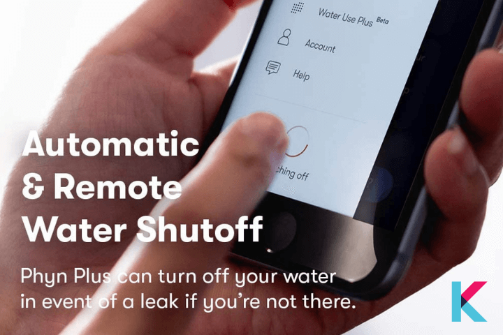 Remote water shutoff with Phyn plus app