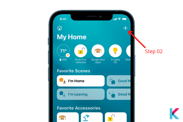 Tap the Home tab and + (plus) button in the top right