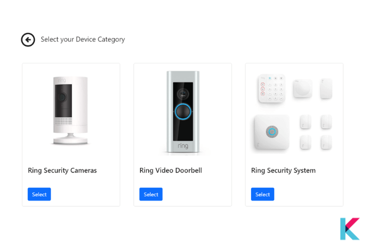 Select your device category