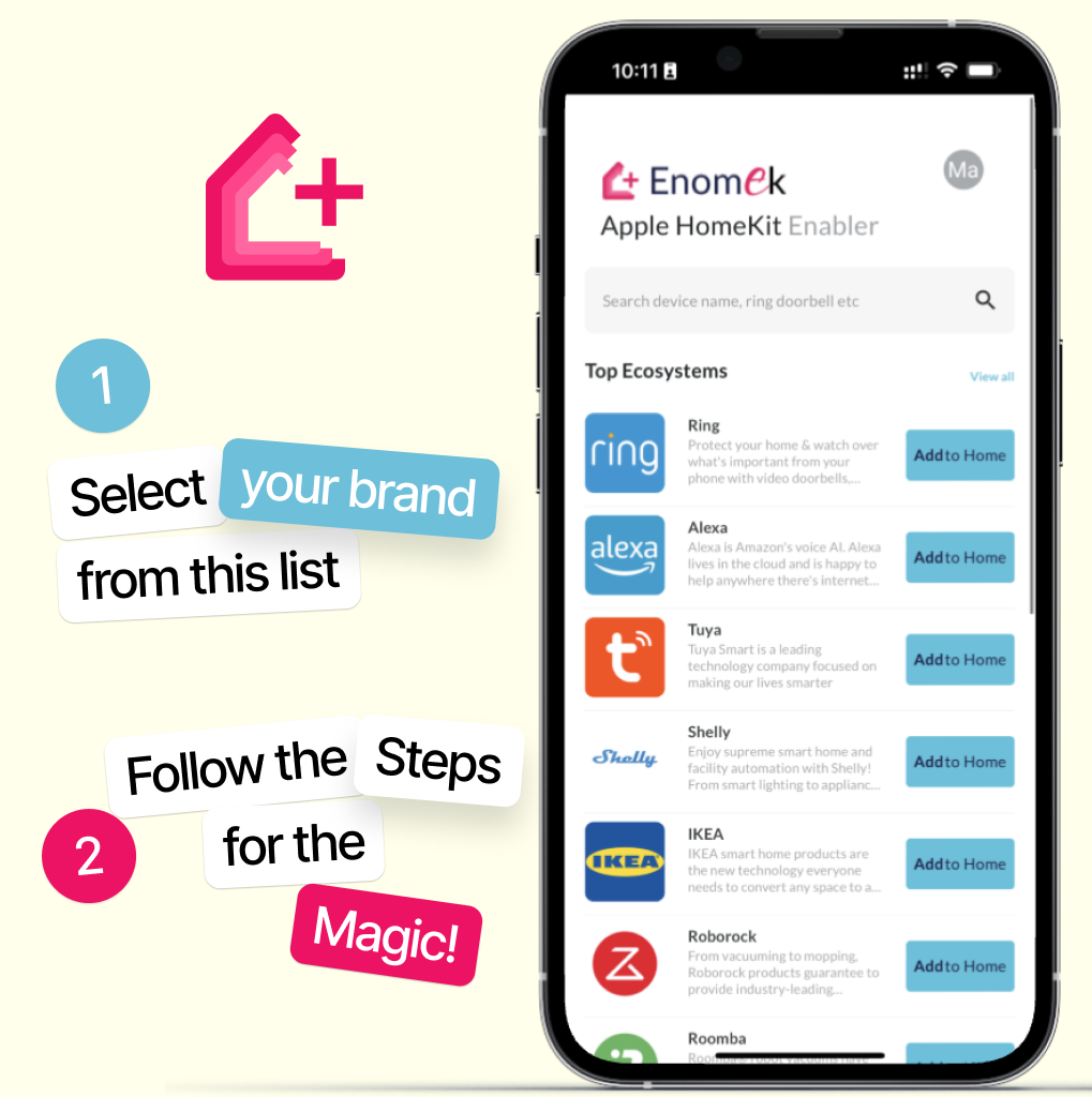 How to use Enomek to Add your smart home device to Apple HomeKit